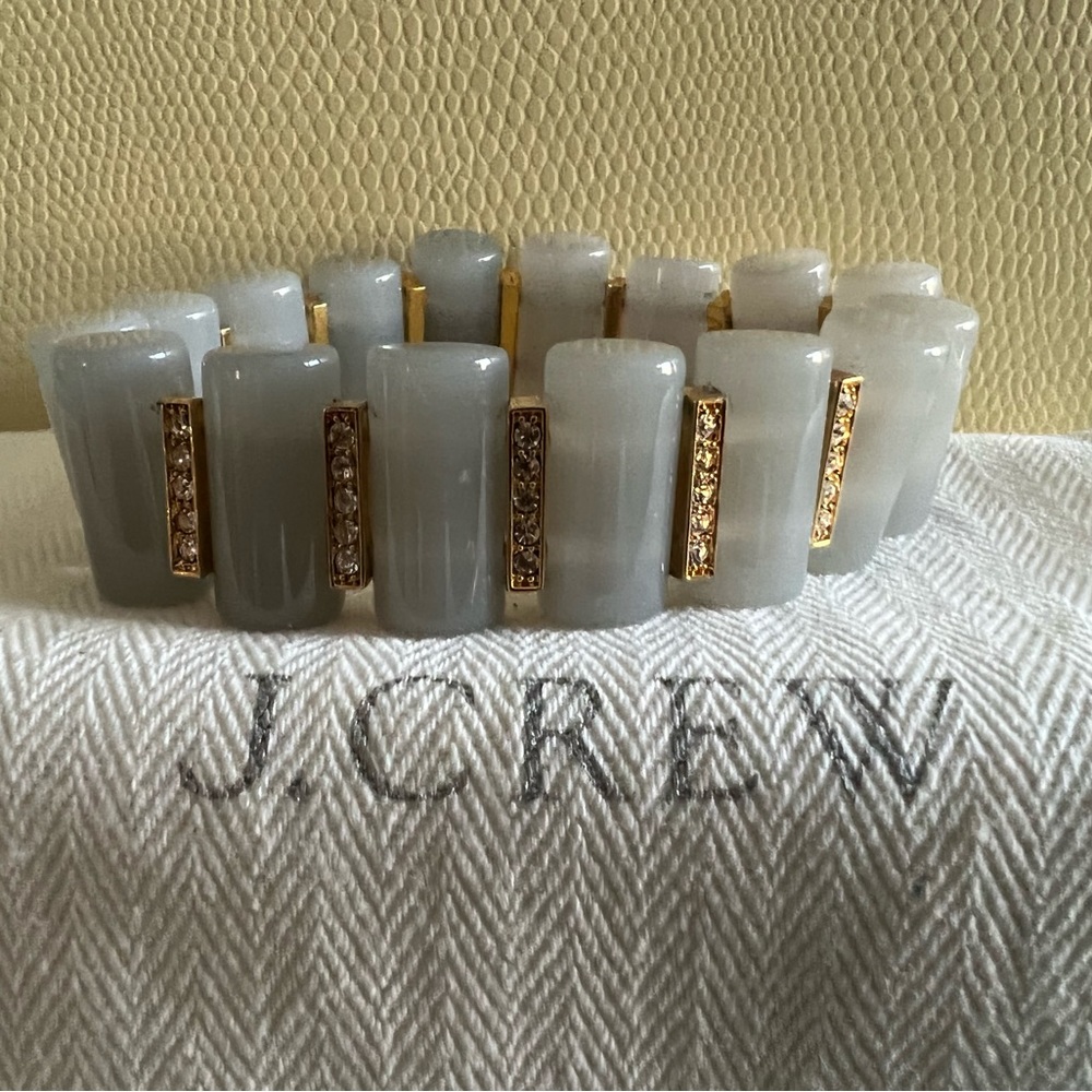 JCrew Resin Elastic and rhinestone bracket